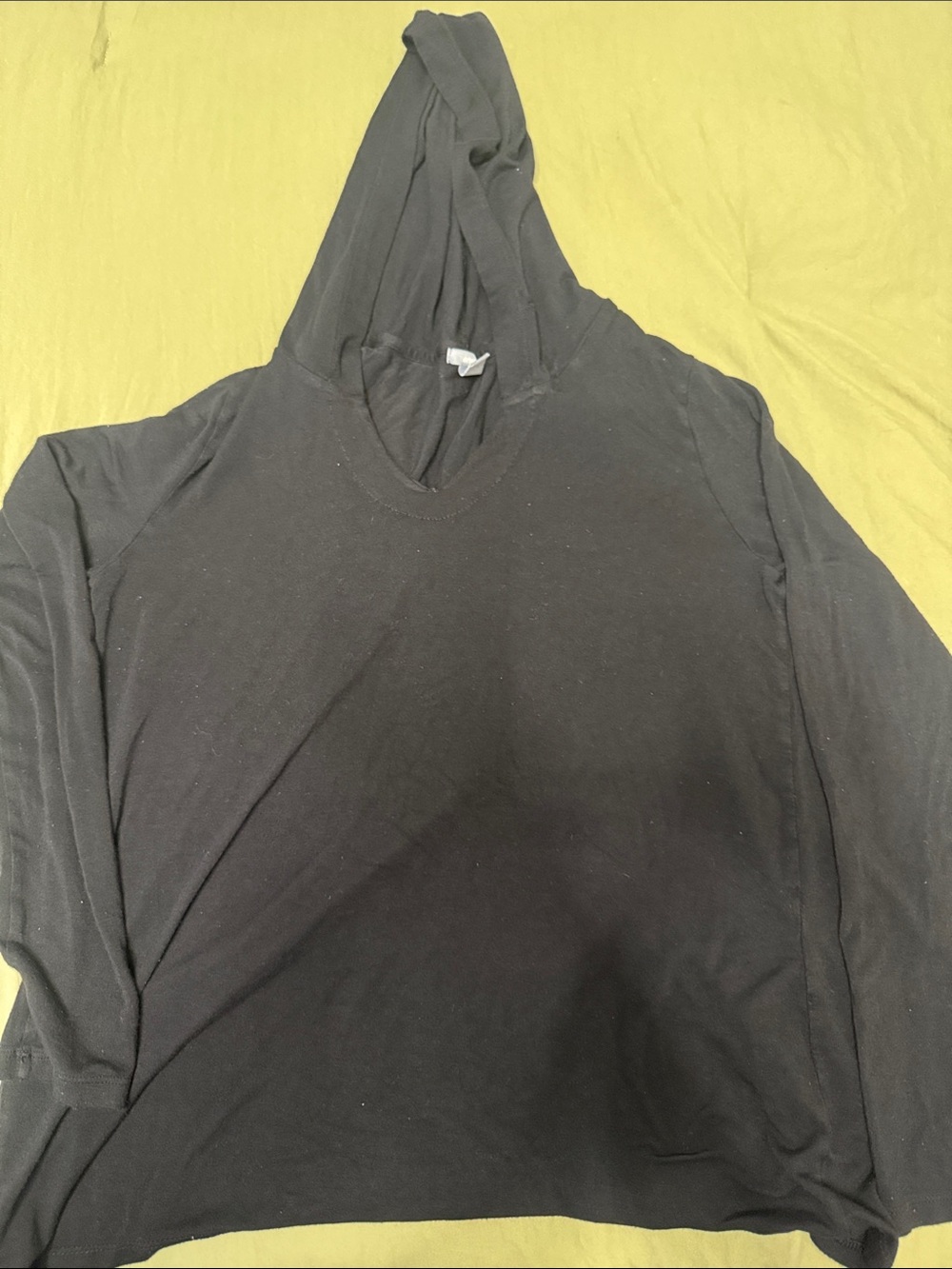 Black Lightweight Hooded Pullover